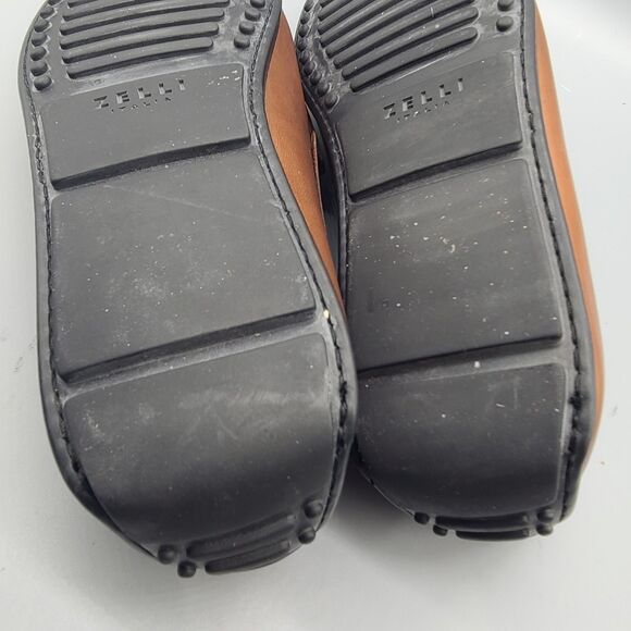 Zelli Monza mens tan brown Italian Calfskin Driver Penny Loafers Italy sz 11.5 main image 7